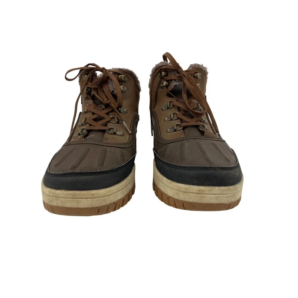 Weatherproof Slope Duck Boots Mens 12 Brown Faux Fur Lined Ankle 1624753